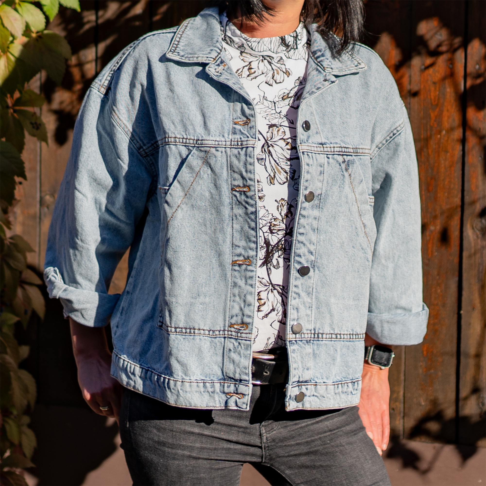 Jeansjacke Leomuster
