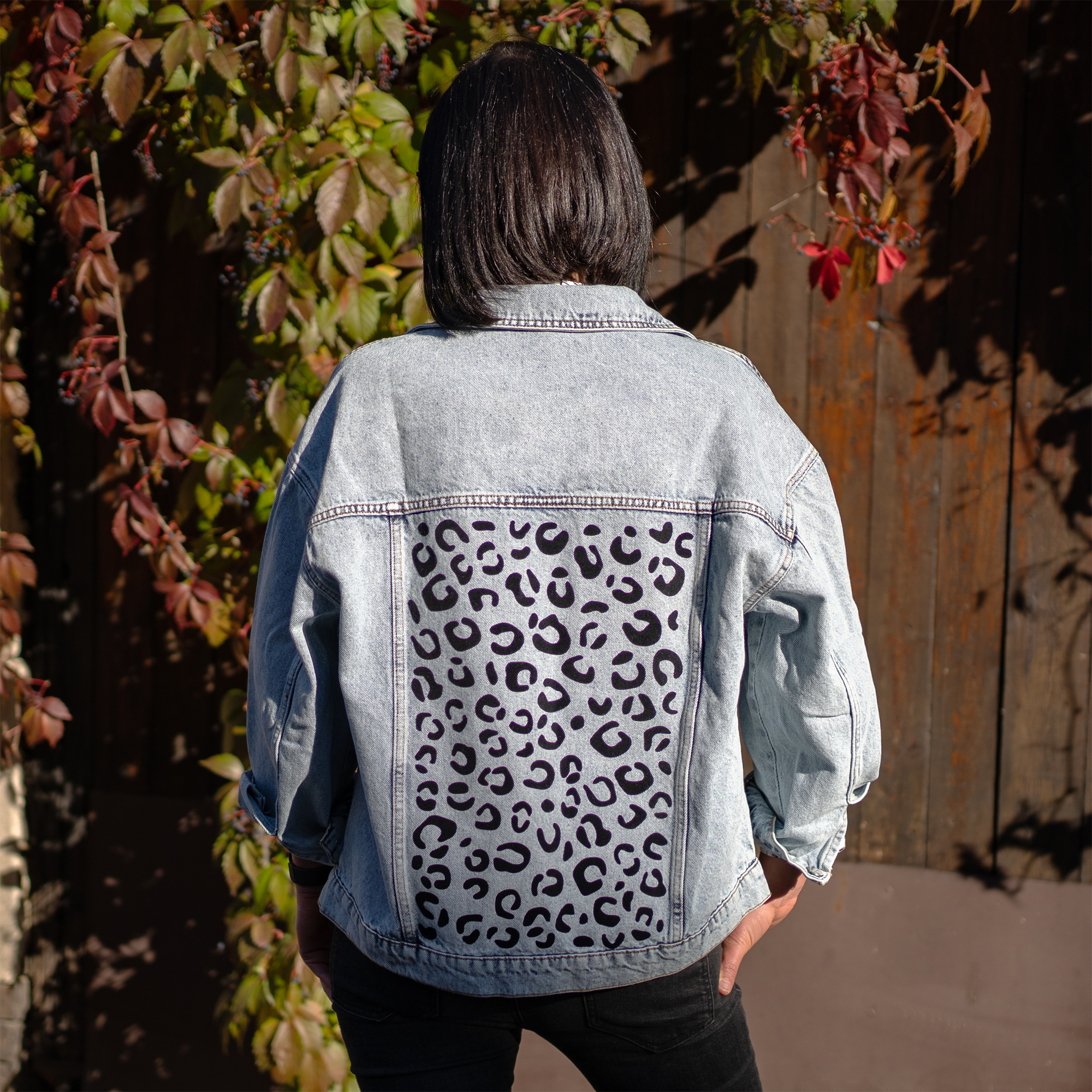 Jeansjacke Leomuster